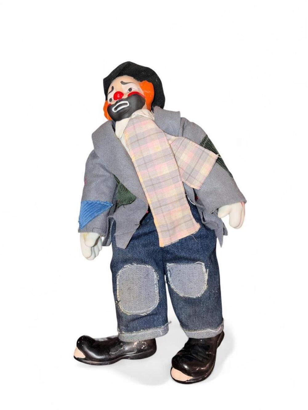 Vintage House of Lloyd Porcelain Hobo Clown Doll - 14" Emmett Kelly Style